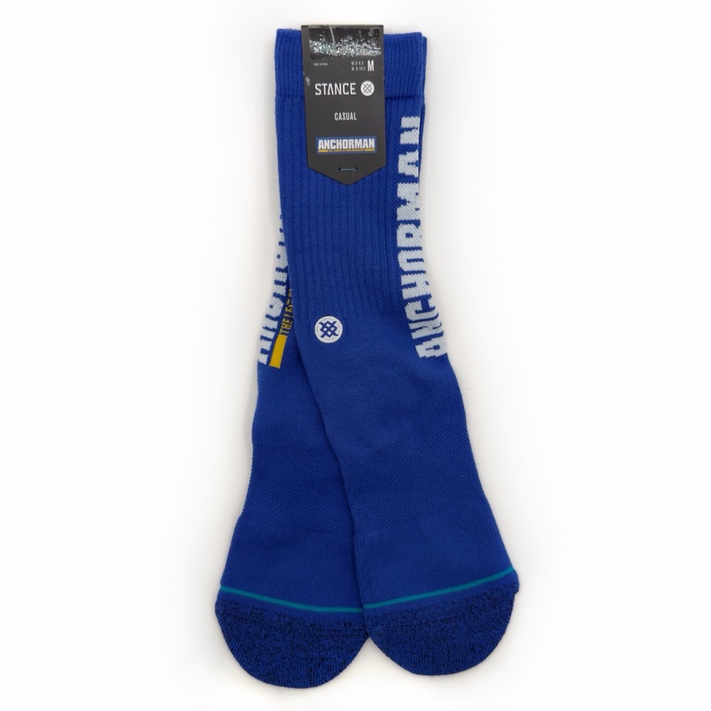 Stance Anchorman The Legend of Ron Burgundy Crew Socks Medium Mens Womens Y2K
